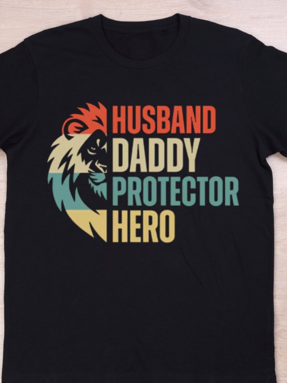 Husband Daddy Protector Hero Dad Shirt, Dad Lion T-shirt